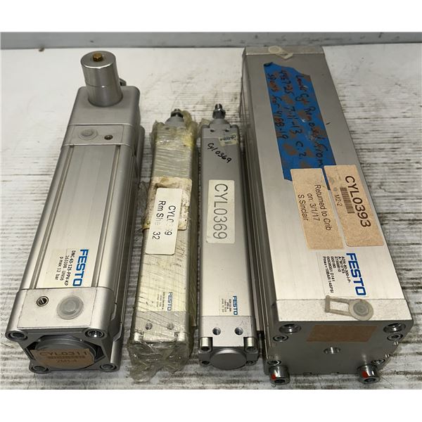 Lot of (4) Misc. Festo Cylinders