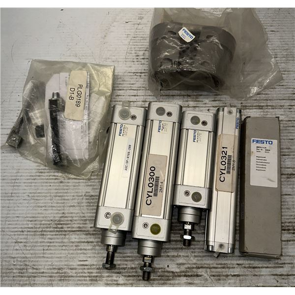 Lot of Misc. Festo Cylinders, Valve Plus More Items as Pictured
