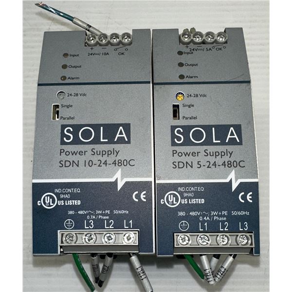 Lot of (2) Misc. Sola Power Supplies as Pictured