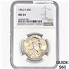 Image 1 : 1954-S Franklin Half Dollar NGC MS64