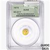 1873 Round California Gold Quarter PCGS AU58 BG-81