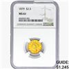 Image 1 : 1879 $2.50 Gold Quarter Eagle NGC MS61