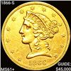 Image 1 : 1866-S $5 Gold Half Eagle UNCIRCULATED +
