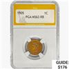 Image 1 : 1905 Indian Head Cent PGA MS63 RB