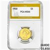 Image 1 : 1900 $5 Gold Half Eagle PGA MS66