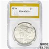 Image 1 : 1934 Silver Peace Dollar PGA MS65+