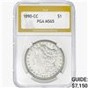 Image 1 : 1890-CC Morgan Silver Dollar PGA MS65