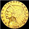 Image 1 : 1914-D $2.50 Gold Quarter Eagle CLOSELY UNCIRCULAT