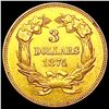 Image 2 : 1874 $3 Gold Piece CLOSELY UNCIRCULATED