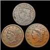 Image 1 : [3] US Large Cents [1824, 1830, 1850] LIGHTLY CIRC