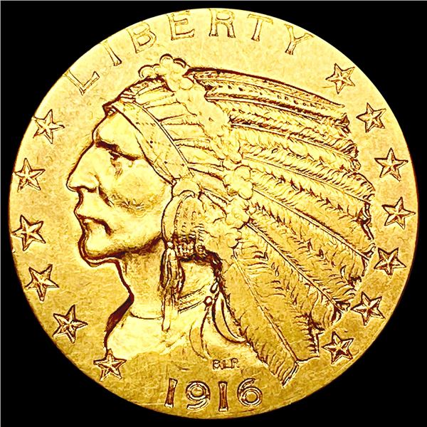 1916 $5 Gold Half Eagle NEARLY UNCIRCULATED