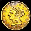 Image 1 : 1851 $2.50 Gold Quarter Eagle LIGHTLY CIRCULATED