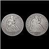 Image 1 : [2] Seated Lib Half Dollars [1846, 1877] NICELY CI