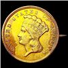 Image 1 : 1854 $3 Gold Piece w/ Gold Bezel HIGH GRADE