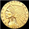 Image 1 : 1915 $2.50 Gold Quarter Eagle CLOSELY UNCIRCULATED