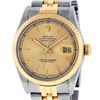 Image 1 : Rolex Mens 2 Tone Yellow Gold And Steel Champagne Tapestry Index 36MM Datejust W