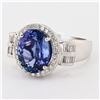 Image 2 : 4.63 ctw Tanzanite and 0.54 ctw Diamond Platinum Ring