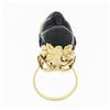 Image 8 : Vintage 14k Yellow Gold Carved Face Detailed Blackamoor Ring w Open Work Setting