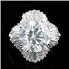 Image 2 : 6.81 ctw CENTER Diamond Platinum Ring (9.48 ctw Diamonds)