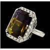 Image 1 : 19.23 ctw Ametrine Quartz and Diamond Ring - 14KT White Gold