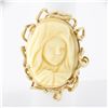 Image 1 : Vintage 14k Gold Carved Oval Nun Cameo Open Freeform Nugget Textured Ring