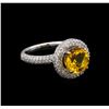 Image 1 : 14KT White Gold 2.70 ctw Citrine and Diamond Ring