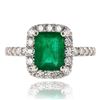 Image 1 : 1.58 ctw Emerald and 0.66 ctw Diamond Platinum Ring