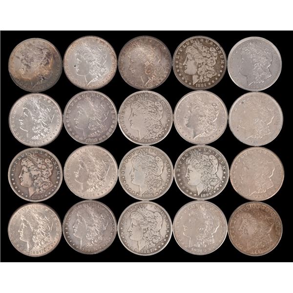 (20) Morgan US Silver Dollars 1881-1921