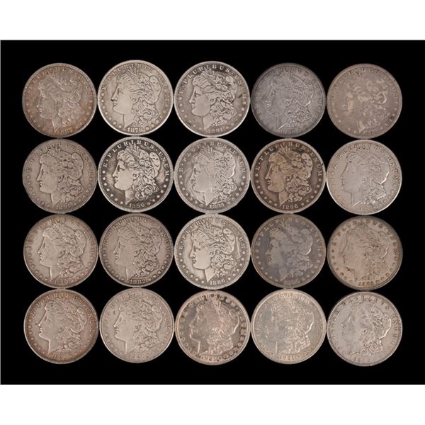 (20) Morgan US Silver Dollars 1878-1921