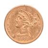 Image 1 : 1893 Liberty Head $5 Gold Coin