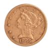 Image 1 : 1886 Liberty Head $5 Gold Coin