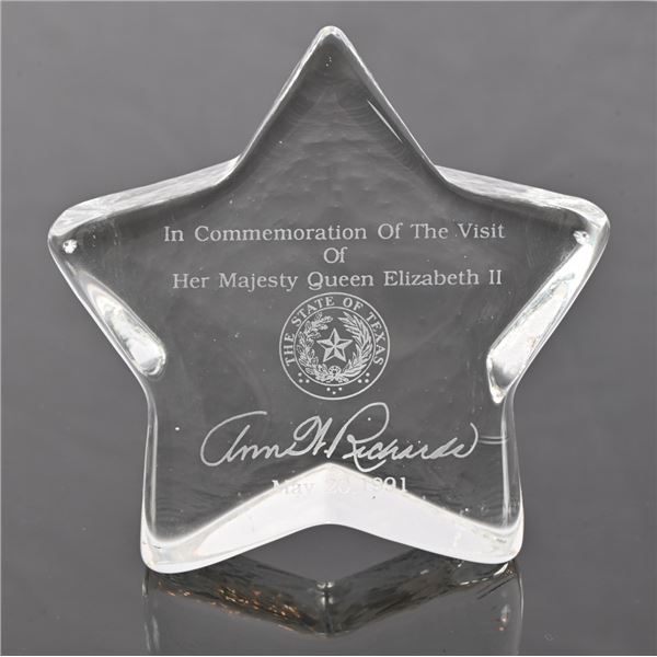 Ann Richards' Queen Elizabeth II Paper Weight