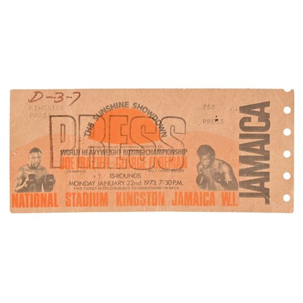 George Foreman vs. Joe Frazier Fight Press Pass