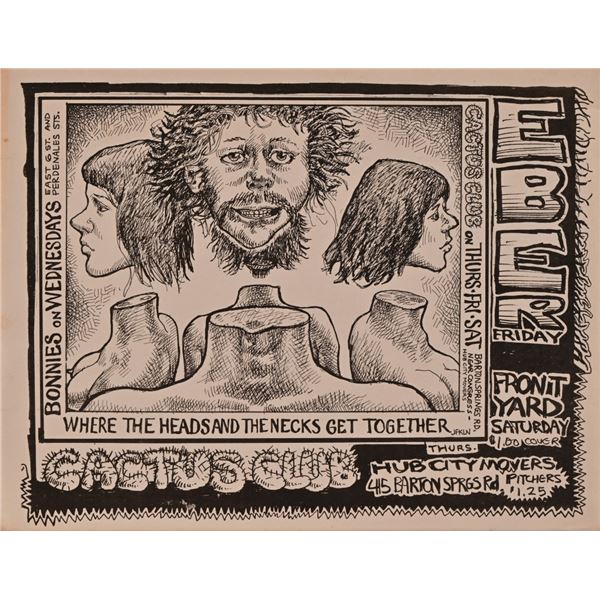 Hub City Movers Cactus Club Handbill Jim Franklin