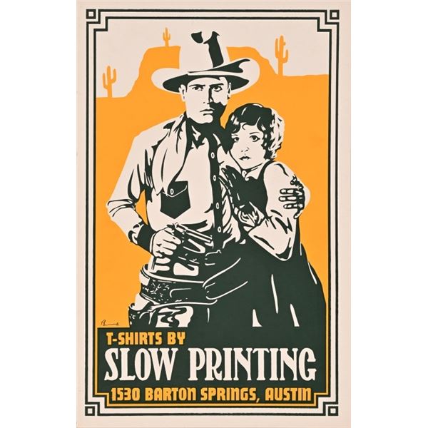 Slow Printing Austin Texas Poster by Robert Burns