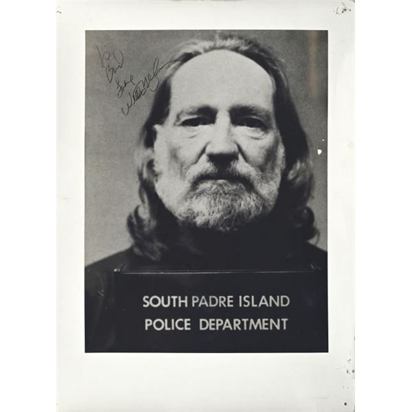 Willie Nelson Signed South Padre Island Mug Shot