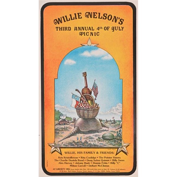 Willie Nelson 3rd Annual 4th Of July Picnic Poster