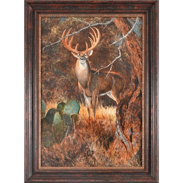 Don Keller Whitetail Buck Oil Painting