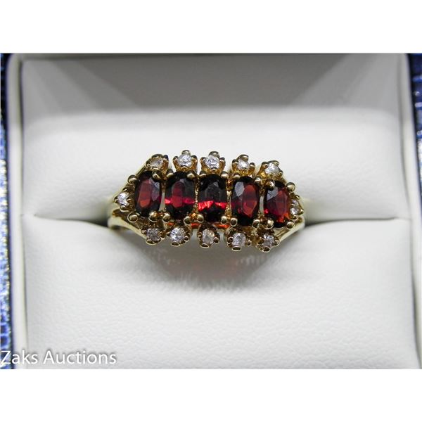 Stunning GEP Womens Garnet Coloured Red Ring Size 8