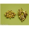 Image 4 : 2 Amber Burst Brooches
