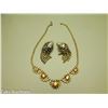 Image 1 : Continental Clip On Earrings & Crystal Necklace