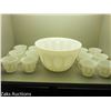 Image 1 : MCM Atlas Milk Glass Punch Bowl Set