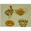 Image 2 : Four Amber Crystal Brooches