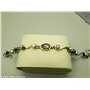 Image 3 : Sterling Silver Aquamarine & Pearl Bracelet 7" Adjustable