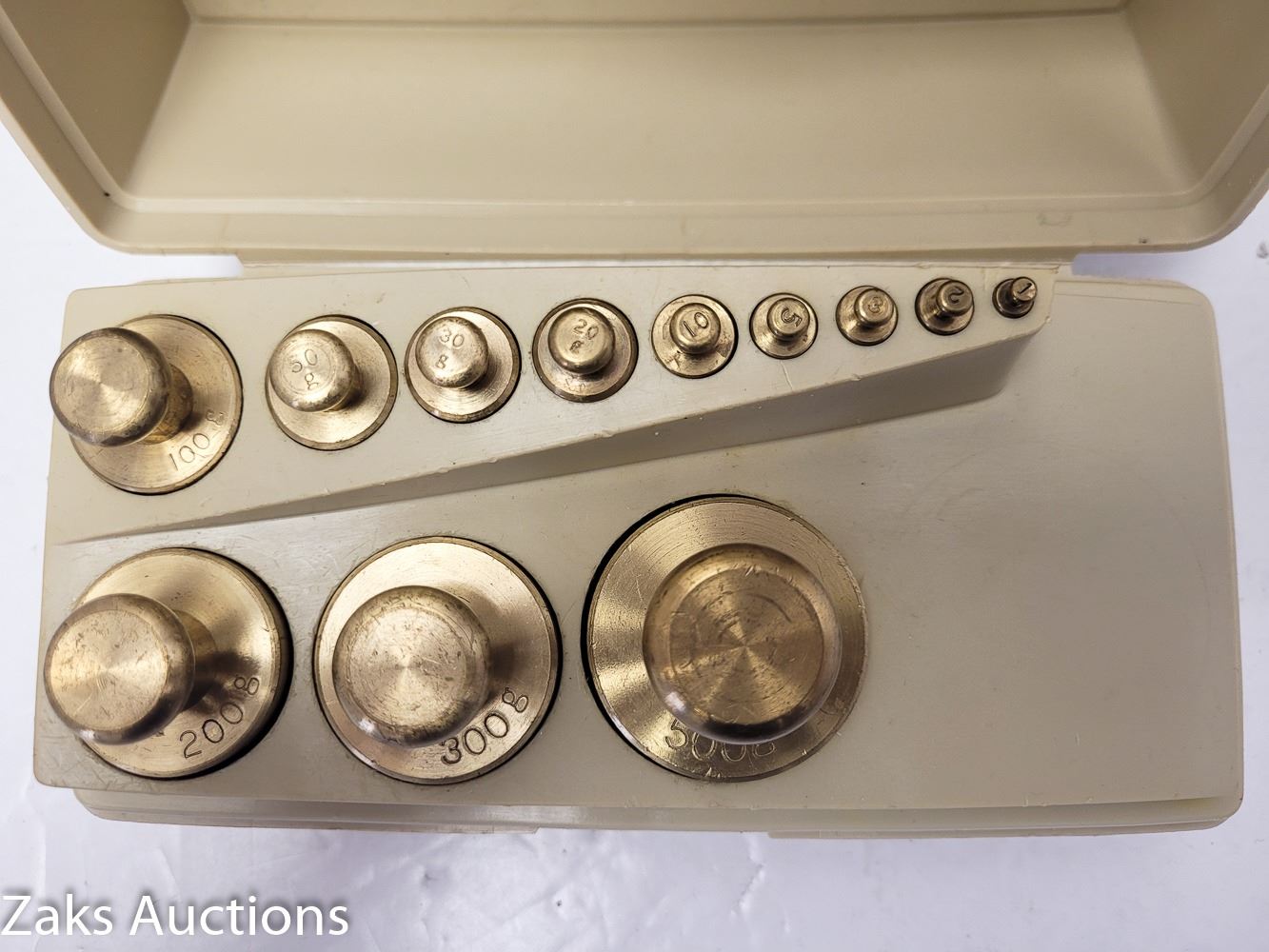 Vintage Ohaus StoAWeigh Brass Scale Weights (Set of 12) 1 Gram to 500
