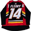 Image 1 : THEO FLEURY SIGNED CALGARY FLAMES REVERSE RETRO PRO JERSEY (FROZEN POND COA)