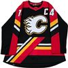 Image 3 : THEO FLEURY SIGNED CALGARY FLAMES REVERSE RETRO PRO JERSEY (FROZEN POND COA)