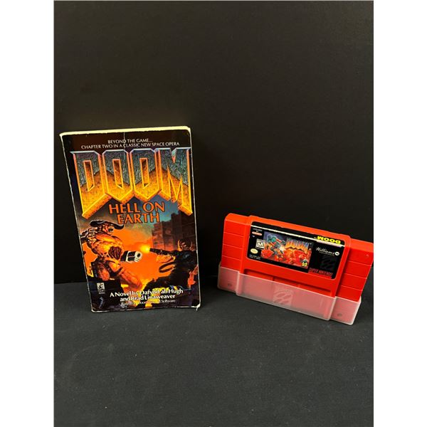 Super Nintendo Game "Doom" & Book