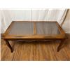 Image 1 : Wooden Coffee Table with Wicker & Glass Top