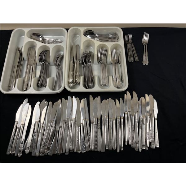 Assortment of Stainless Cutlery & 2 Organizers